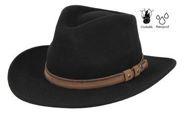 Crushable Wasserdichter Wollfilzhut Westernstyle - M BY FLECHET - hutwelt