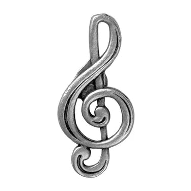 Gaudiknopf Pin Notenschlüssel altsilber
