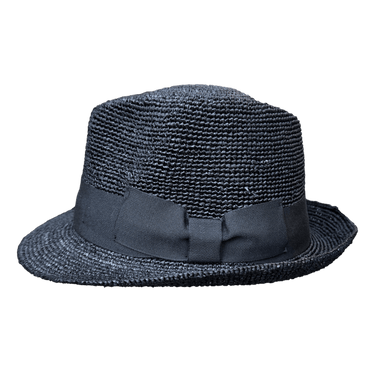 Trilby Raffiahut Crochet schwarz - faustmann GERMANY - hutwelt