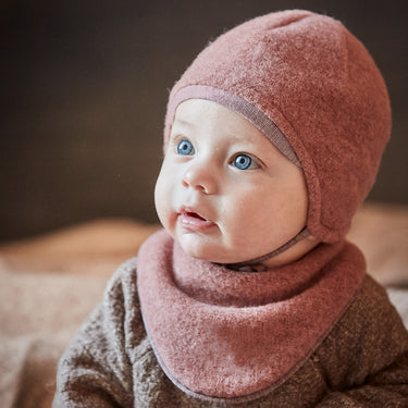 Maximo GOTS Baby Mütze Wollfleece heiderose