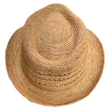 Raffia Crochet Trilby mit Lochmuster