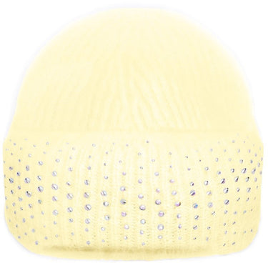 Knitted hat with glitter flowers