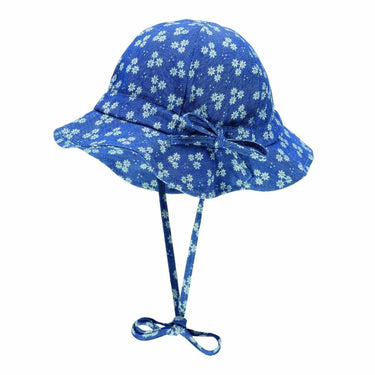 Döll Hut Mädchen Babymütze blau/weiss mit Blümchen - Döll - hutwelt
