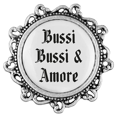 Gaudiknopf Anstecker verziert 20mm Bussi Bussi & Amore