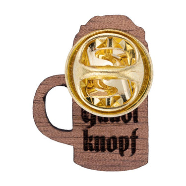 Gaudiknopf Bierkrug Holz Pin