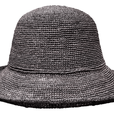 Raffia Glocke Lina anthrazit - fiebig - hutwelt