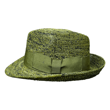 Trilby Raffiahut Crochet grün - faustmann GERMANY - hutwelt