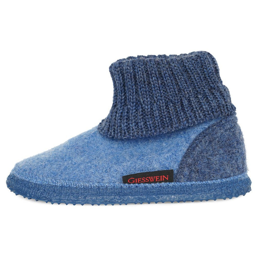Giesswein Hüttenschuhe Kramsach Kids blau-Giesswein-hutwelt