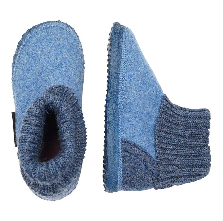 Giesswein Hüttenschuhe Kramsach Kids blau-Giesswein-hutwelt