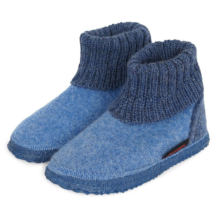 Giesswein Hüttenschuhe Kramsach Kids blau-Giesswein-hutwelt