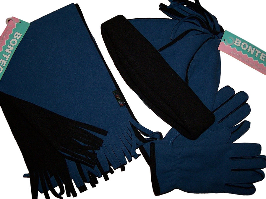 Brücher Set in blau/schwarz 3-teilig aus Fleece Gr. 53-Brücher-hutwelt