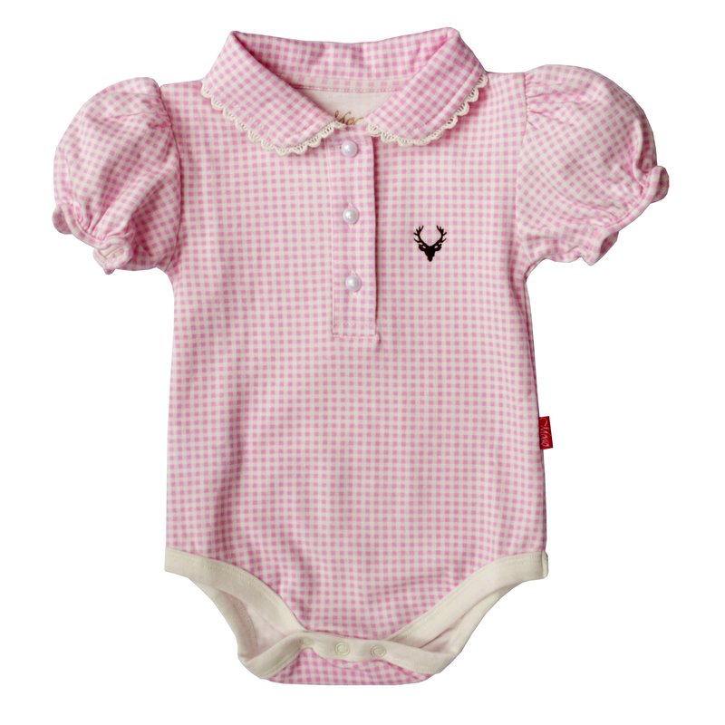 Baby Trachtenbody vichy rosa kurzarm-Mogo-hutwelt