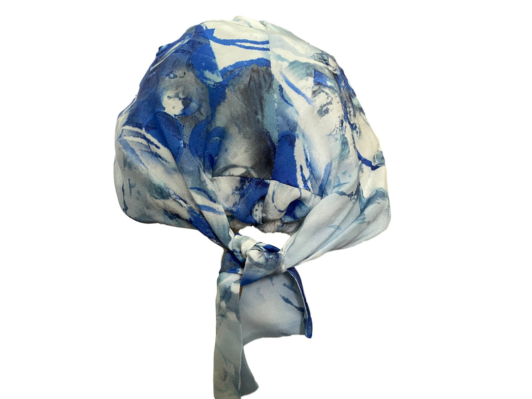 Viskose Turban blau/weiss-hutwelt